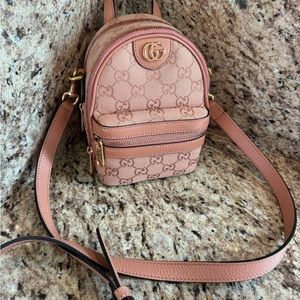 GUCCI PINK OPHIDIA MINI GG CROSSBODY BAG